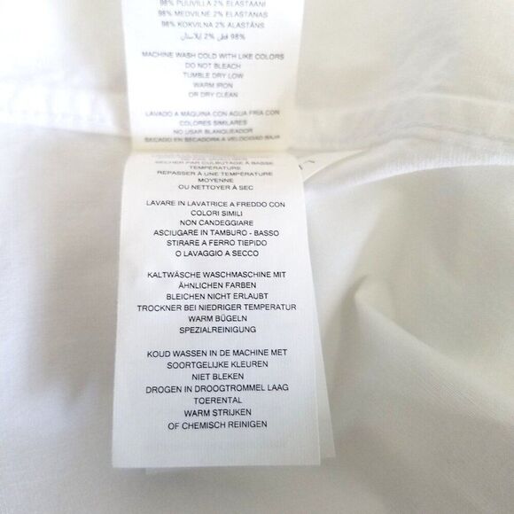 Michael Kors Trim Stretch Mens Shirt Size Large White Short Sleeve Button Front - Picture 13 of 13